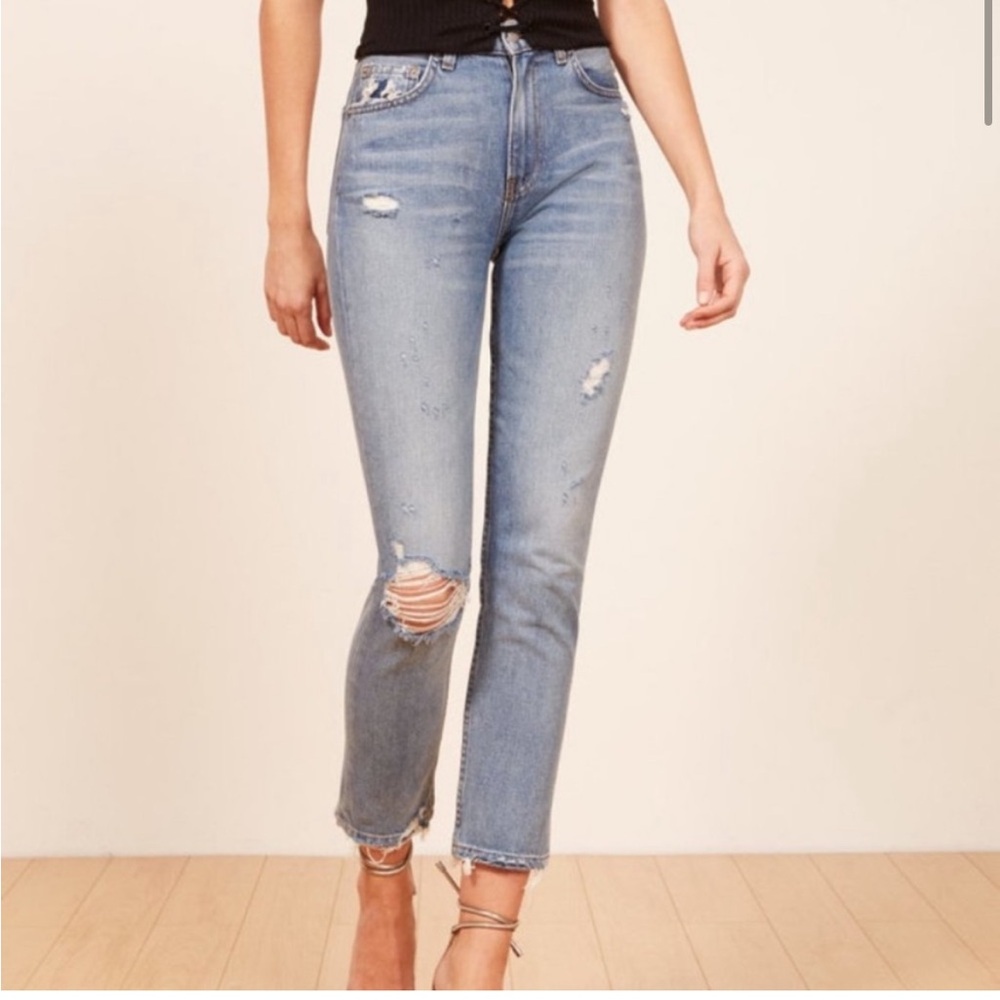 Reformation Julia Crop High Cigarette Jean Arches Wash 29
